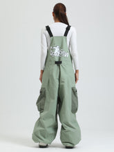 GSOU SNOW Petos de snowboard para mujer Petos de esquí súper holgados Pantalones de nieve sueltos Monos impermeables con aislamiento para invierno